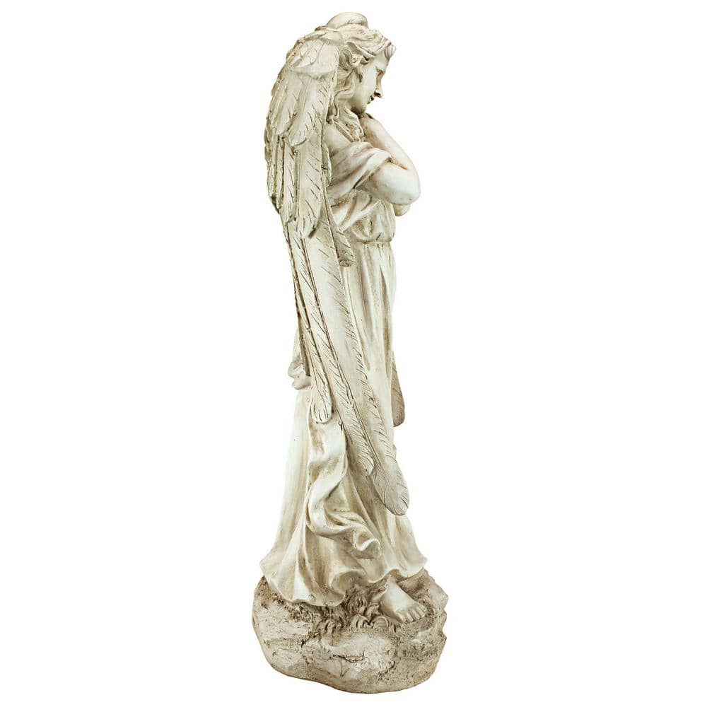 32.5-Inch Antique Stone Finish Angel Garden Statue
