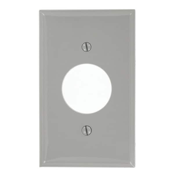 Leviton Gray 1-Gang Single Outlet Wall Plate (1-Pack)