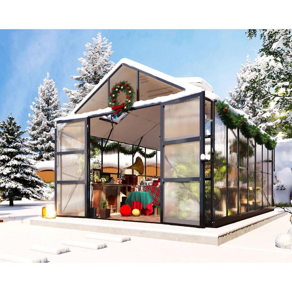 120 in. W x 144 in. D x 100.8 in. H Aluminum Black Polycarbonate Greenhouse price history on PriceWatchPro