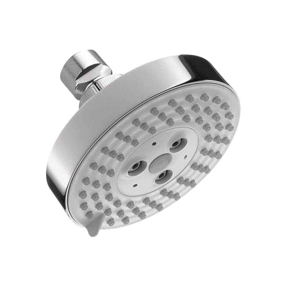 Hansgrohe 3Spray 4 in. Single Wall Mount Fixed Adjustable Shower Head in Chrome 04340000 The