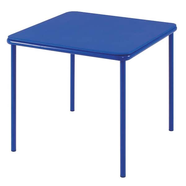 Cosco 24 in. x 24 in. Blue Vinyl Top Juvenile Table with Screw Legs