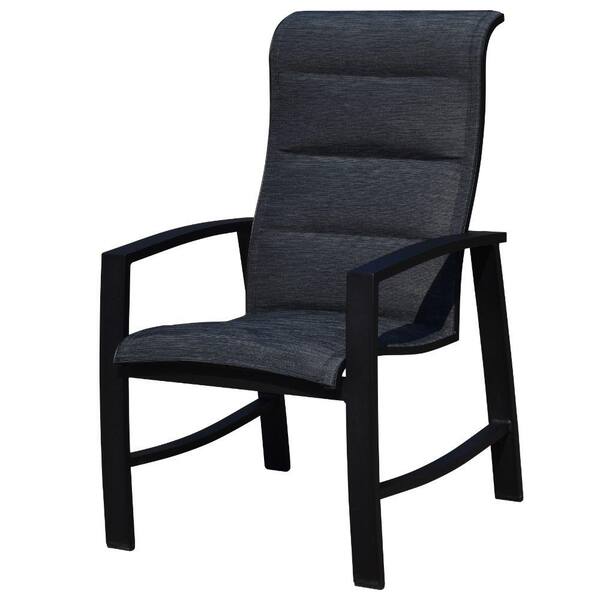 Courtyard Casual Santorini Black Padded-Sling Dining Chair