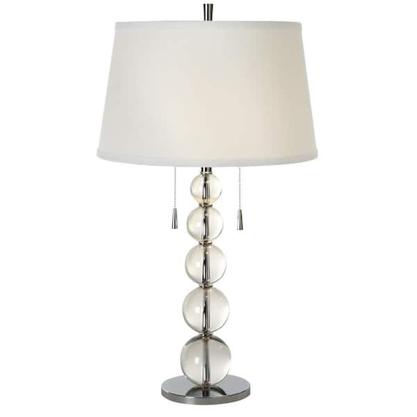HomeRoots 29 in. Silver Standard Light Bulb Bedside Table Lamp