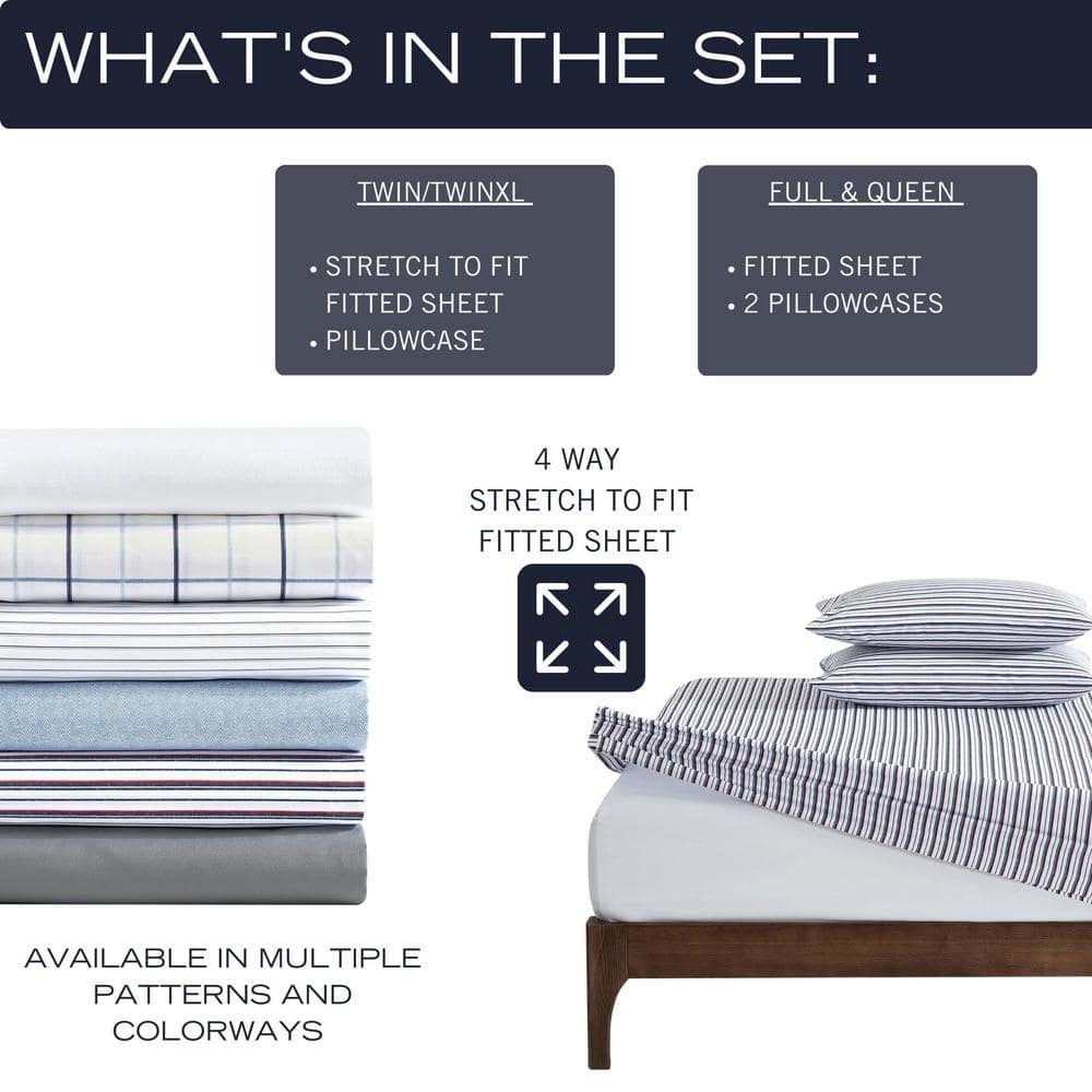 Aqua Sky Herringbone Full Microfiber Sheet Set