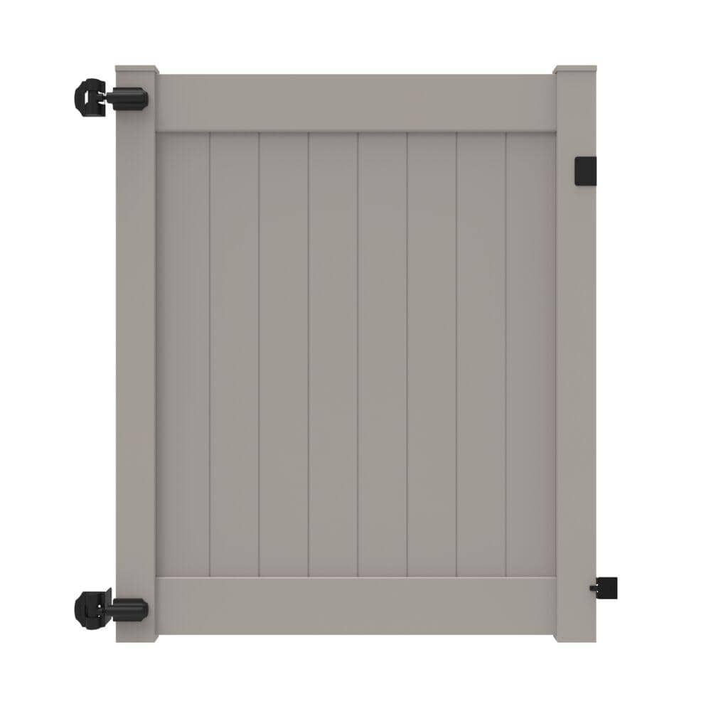 Barrette Outdoor Living Linden 5 ft. x 6 ft. Gray Vinyl Fence Gate Kit