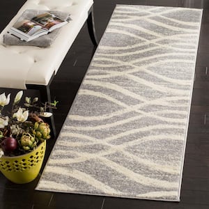 Adirondack Gray/Cream 3 ft. x 8 ft. Striped Runner Rug