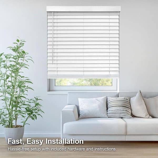 ◆ウッドブラインド◆タチカワ◆W1520×H1230◆Z-2506BL19◆ Chicology White Cordless Room Darkening Faux Wood Window Blinds