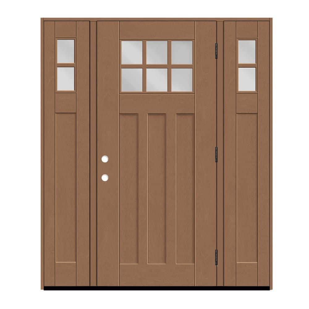 Regency 64 in.x80 in. 6L Toplite Clear Glass LHOS Autumn Mahogany Fiberglass Prehung Front Door w/ 12 in. SLs_6 in. Jamb price history on PriceWatchPro