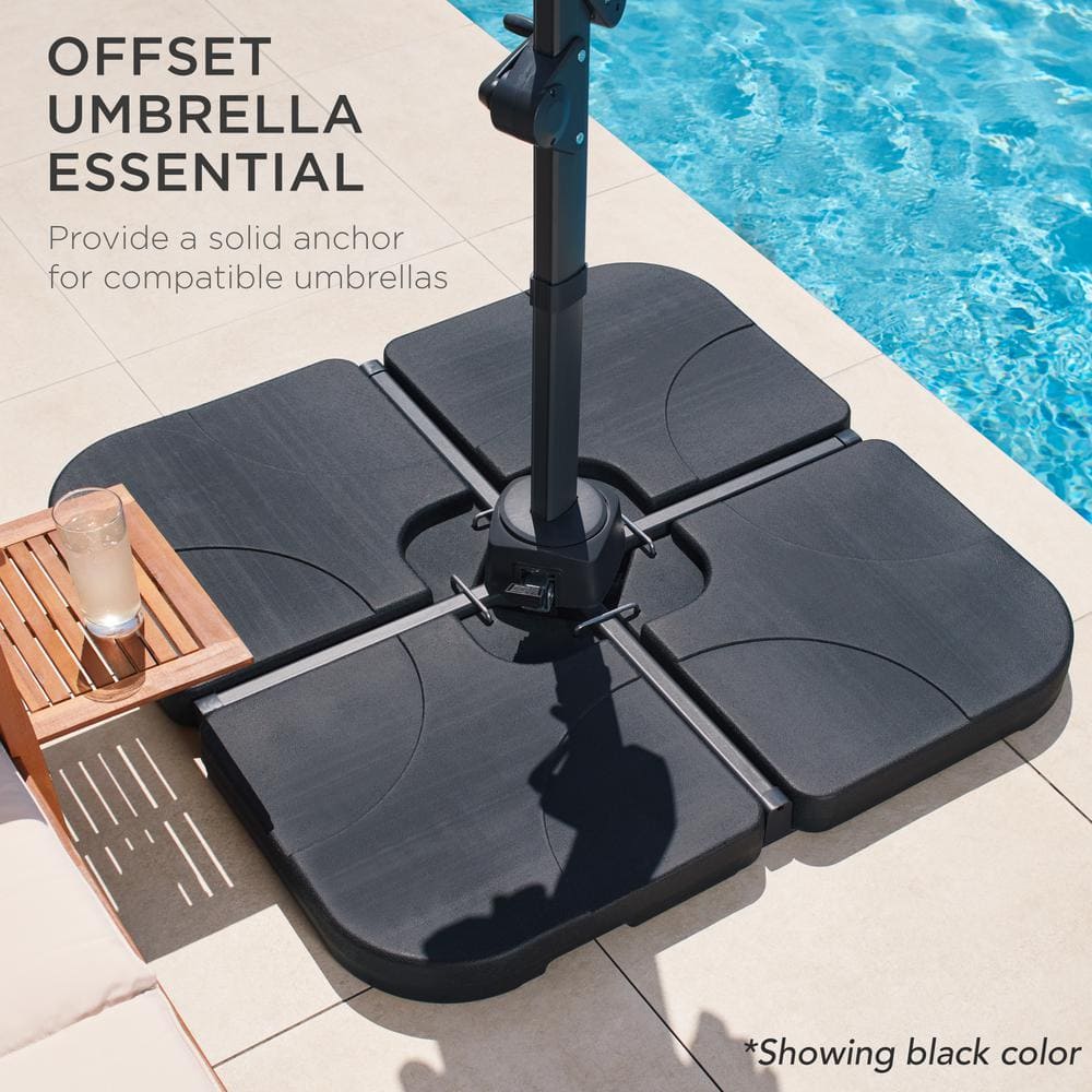 Brown Plastic Square Parasol Base with Easy-Fill Spouts
