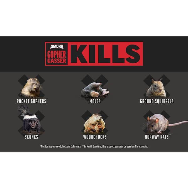 Gopher Gasser Lawn and Garden Pest Control for Gophers, Moles, Squirrels and Skunks (6-Count)