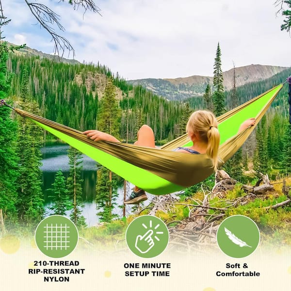 Angel Sar 8.8 ft. Portable Camping Double and Single Hammock with