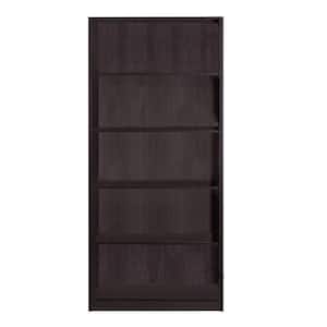 Spacious 70.75 in. H Dark Brown Wood Bookcase with 5-Open Shelves