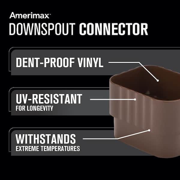 2 in. x 3 in. Brown Vinyl Downspout Connector