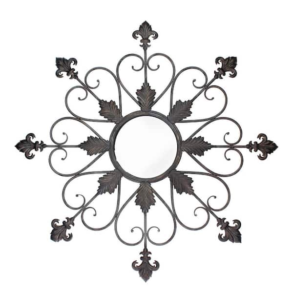 Stonebriar Collection 37 in. H x 37 in. W Regency Fleur-De-Lis Mirror