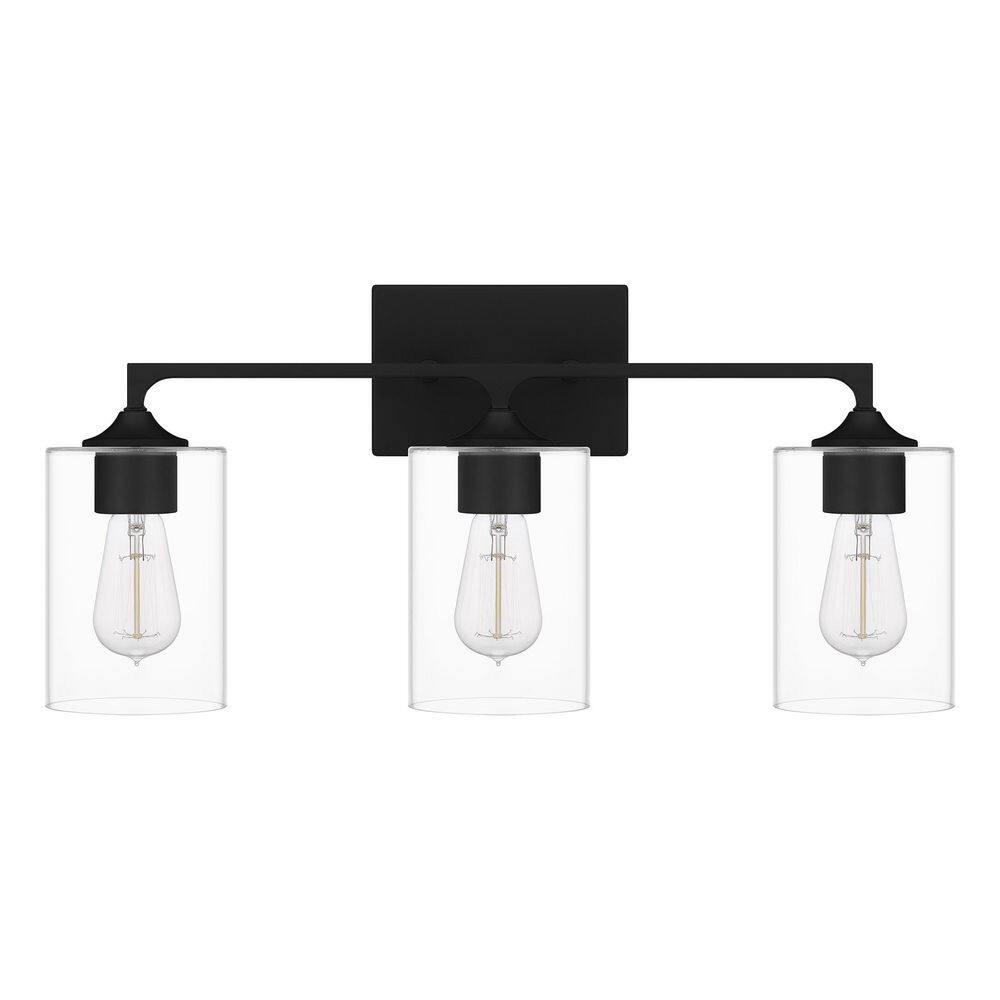 Prescott 24" Matte Black Cylinder Bath Light with Dimmable Feature