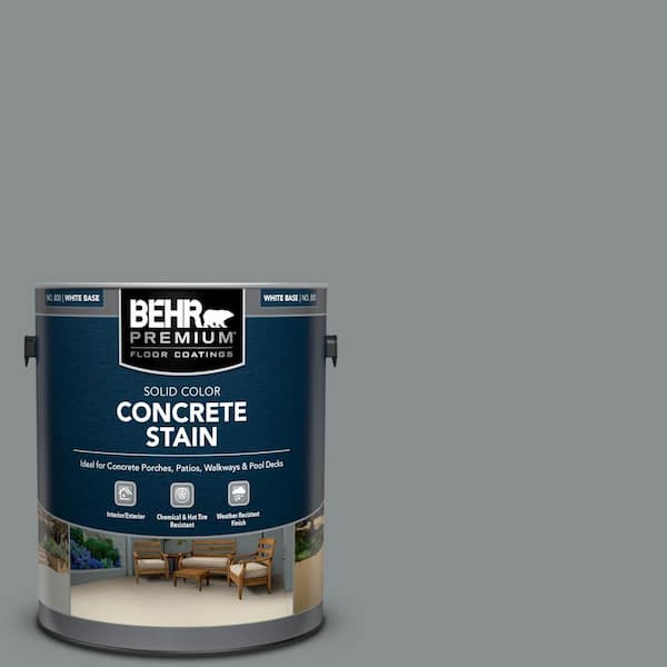 BEHR PREMIUM 1 gal. #PFC-47 Raw Steel Solid Color Flat Interior/Exterior Concrete Stain