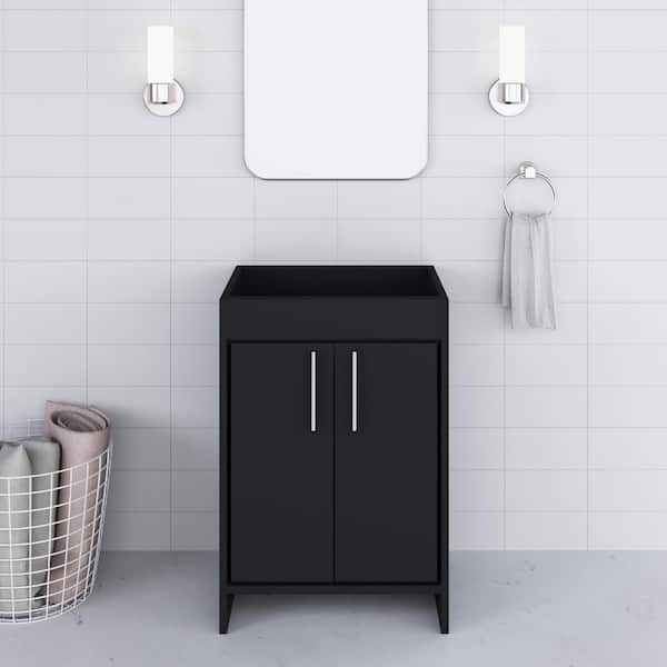 VOLPA USA AMERICAN CRAFTED VANITIES Villa 24 in. W x 18 in. D Bath Vanity Cabinet Only in Black