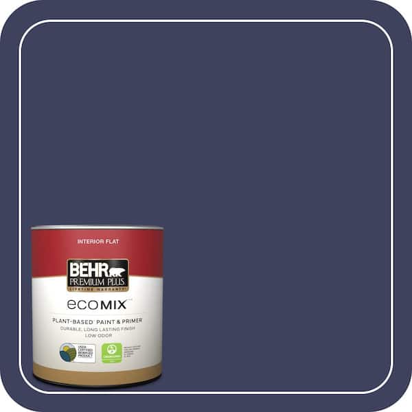 1 qt. Home Decorators #HDC-MD-01 Majestic Blue Flat EcoMix Plant-Based Interior Paint & Primer