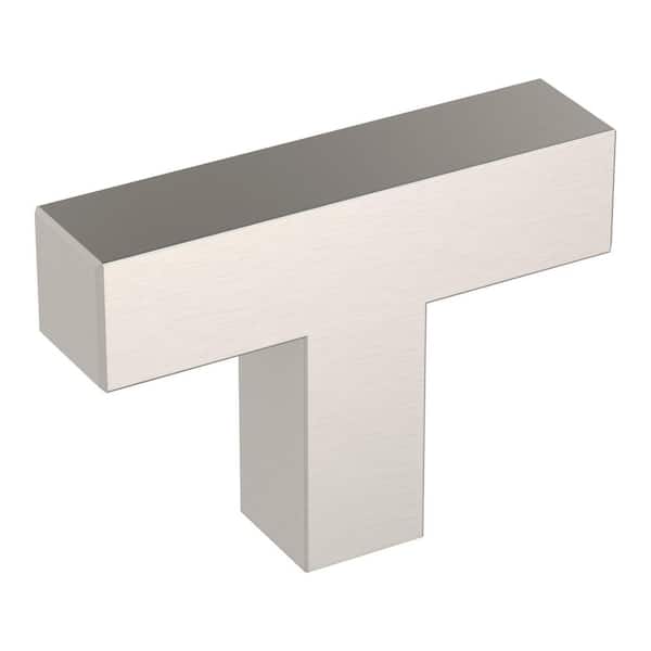 Amerock Intersect 1-15/16 in. Modern Satin Nickel Bar Cabinet Knob