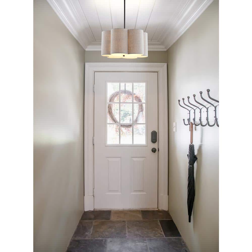 Heather 20" Oil-Rubbed Bronze Adjustable LED Drum Pendant