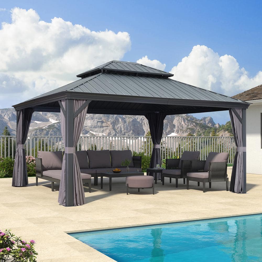 Reviews for PURPLE LEAF 13 ft. x 15 ft. Luxury Patio Outdoor Gazebo for