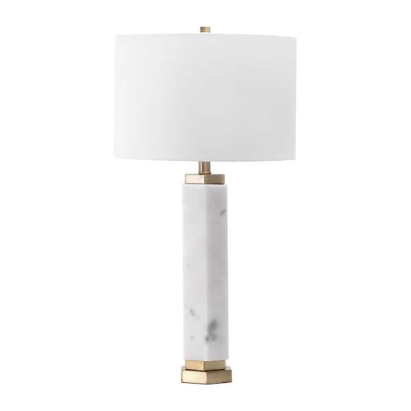nuLOOM Marbella 29 in. White Marble Contemporary Table Lamp with Shade