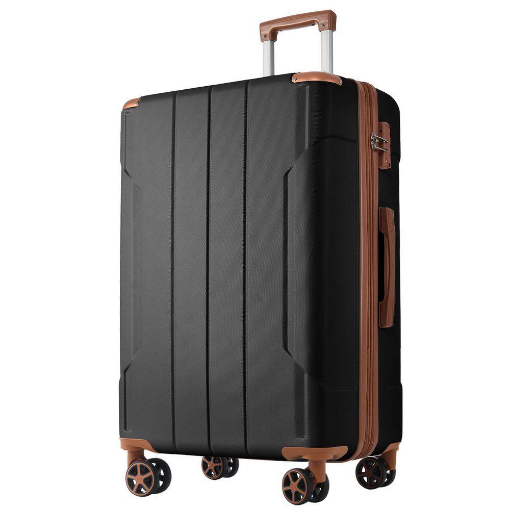 ブラックｳｫｰﾙﾅｯﾄ Polibi 28 in. Black/Brown Hardshell Luggage Spinner Suitcase with
