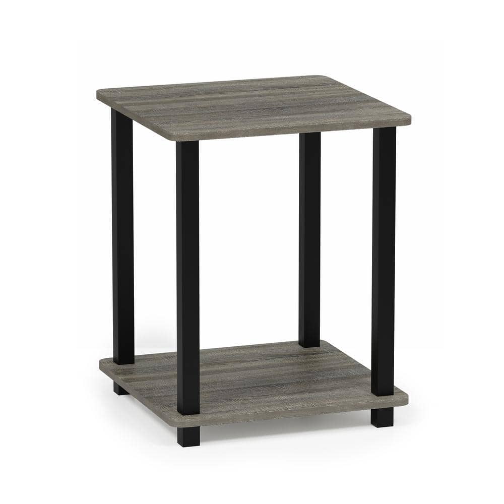 Modern French Oak Black Square Wood End Table Set