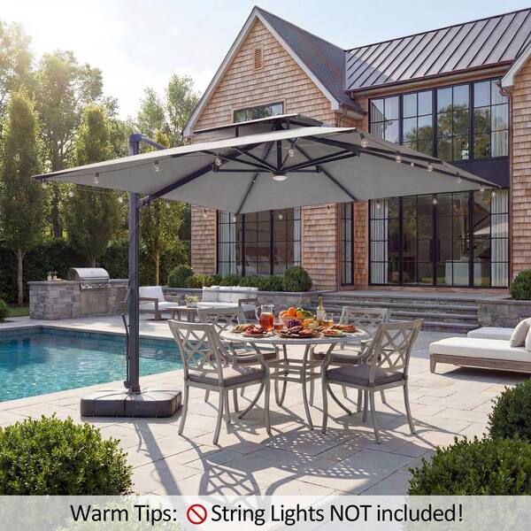 10 foot patio table umbrella home depot FLAME&SHADE ft Solar Powered Outdoor Market with LED Lights and Tilt, Red : Patio, Lawn & Garden The deck umbrella pole is 38 mm Dia and fits most tables with patio umbrella holes 10 ft. - Wheels -