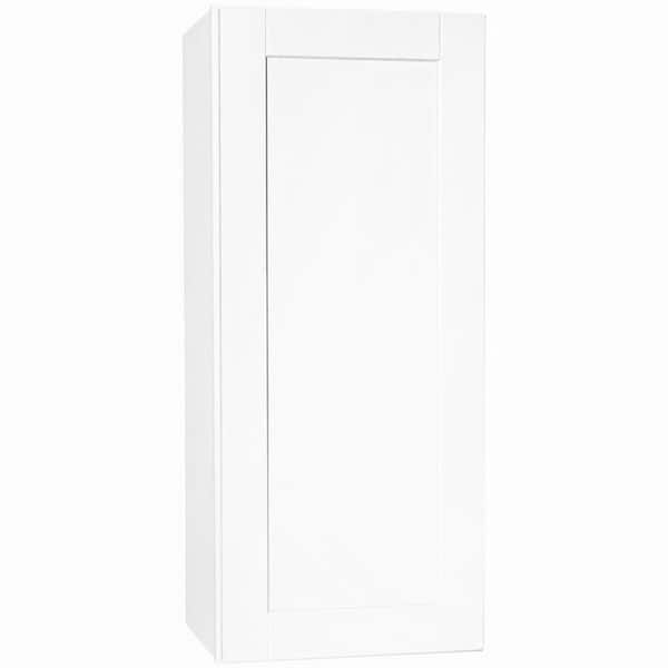 Hampton Bay Shaker Satin White Stock Assembled Wall Kitchen Cabinet (18 in. x 42 in. x 12 in.)