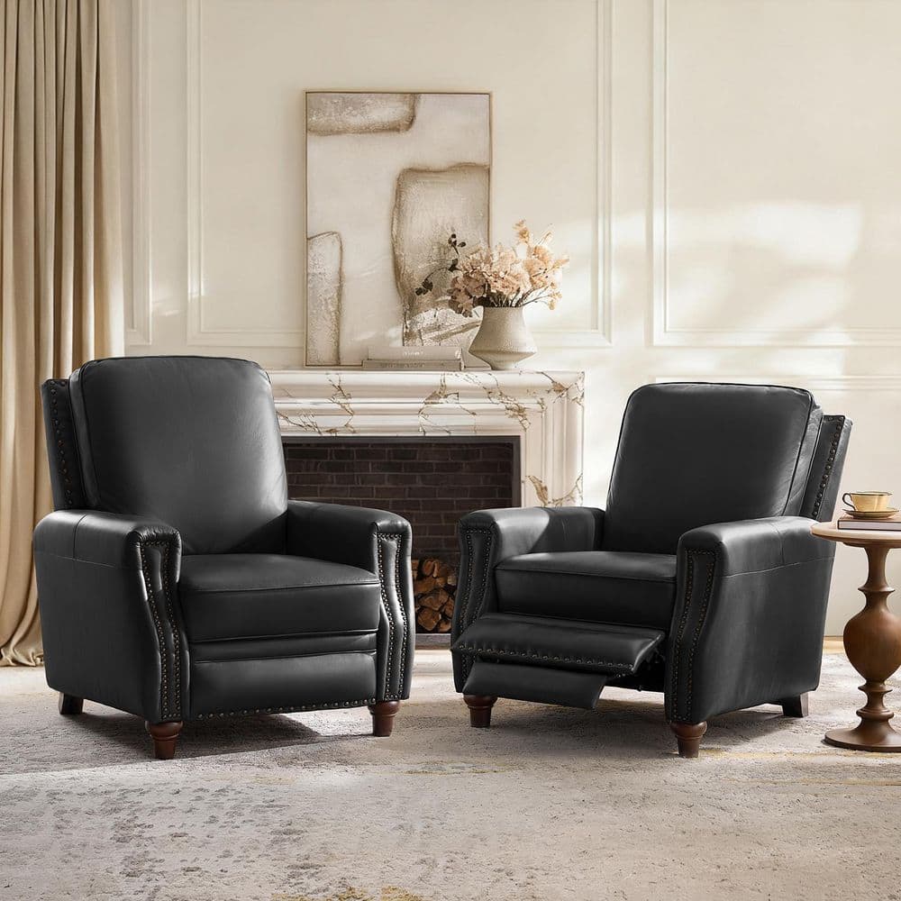 JAYDEN CREATION Theresa Black Mid-century Leather Standard (No