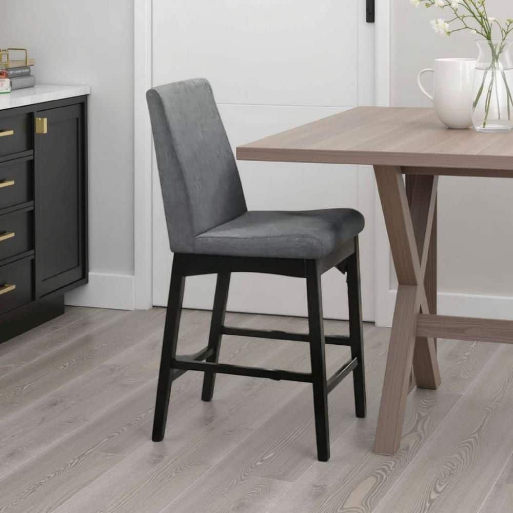 Heni Dark Walnut Brown and Gray Polyester Counter Height Chair price history on PriceWatchPro