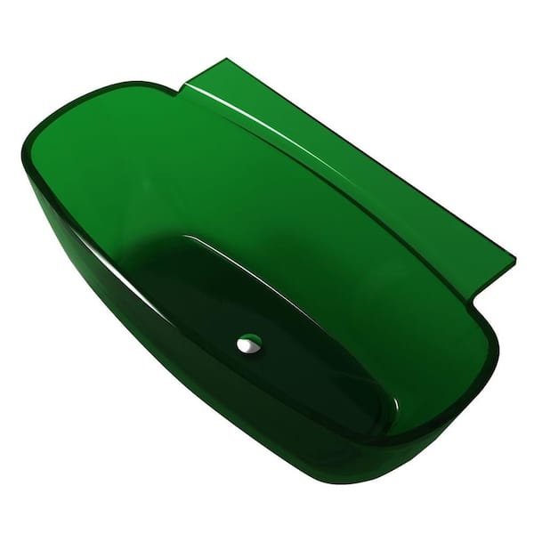 ANZZI Vida 5.2 ft. Man-Made Stone Center Drain Non-Whirlpool Flatbottom Freestanding Bathtub in Emerald Green