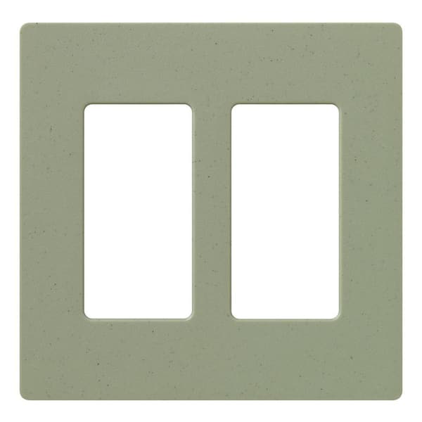 Lutron Claro 2 Gang Wall Plate for Decorator/Rocker Switches, Satin, Greenbriar (SC-2-GB) (1-Pack)