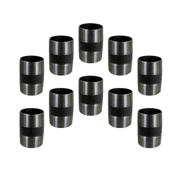PLUMBFLEX Black Steel Pipe, 1-1/2 in. x 2 in. Nipple Fitting (10-Pack)
