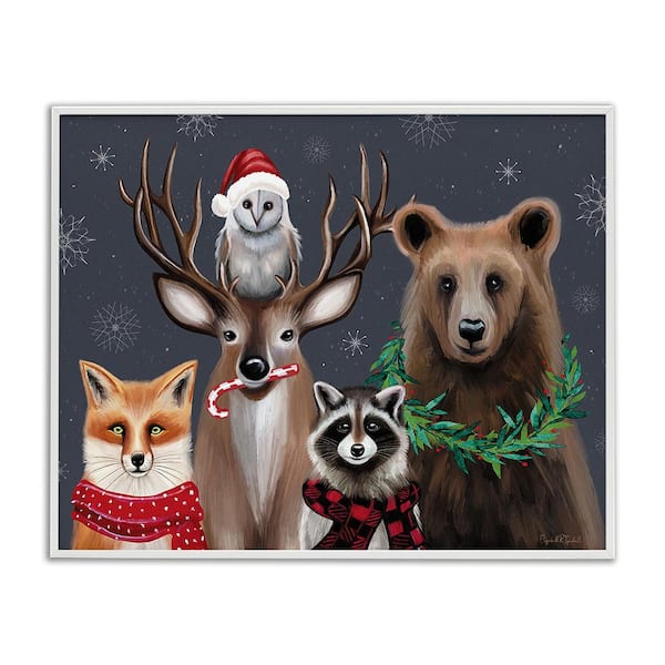 Stupell Industries Winter Woodland Animals by Elizabeth Tyndall 1-Piece Framed Graphic Print Animal Poster Art Print 14 in. x 11 in.
