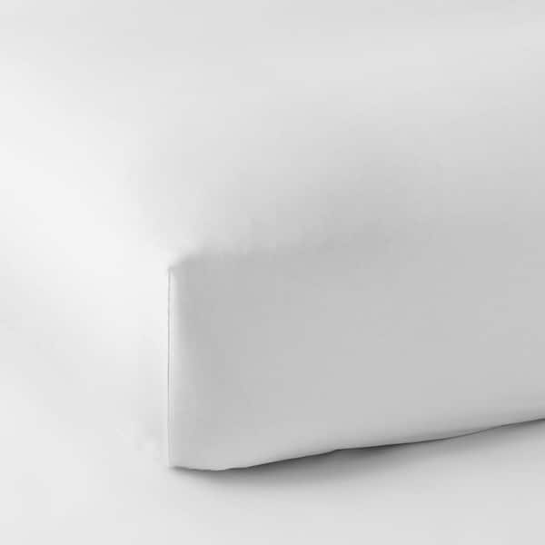 The Company Store Legends Luxury Solid White 500-Thread Count Cotton Sateen California King Fitted Sheet