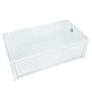 New Town 60 in. x 32 in. Acrylic Right Drain Rectangular Alcove Air Bath Tub in White