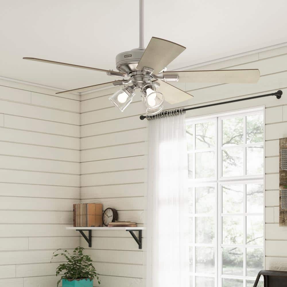 Hunter Crestfield 52 in. Indoor Brushed Nickel Ceiling Fan with