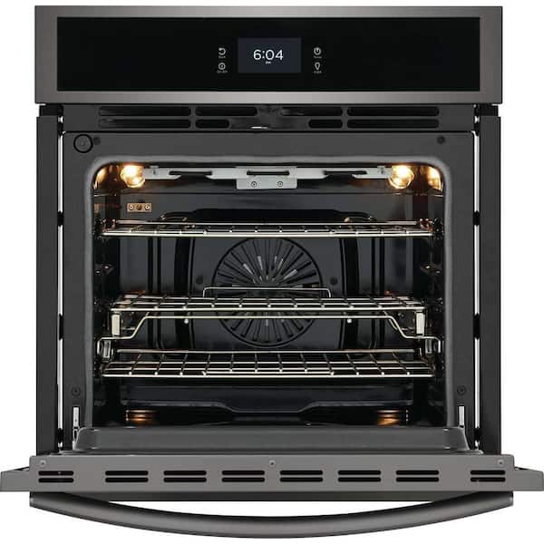 Gallery 27 in. Single Electric Built-In Wall Oven with Total Convection in Smudge-Proof Black Stainless Steel