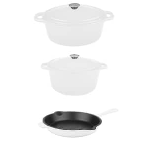 Neo 5-Piece Cast Iron Cookware Set in White