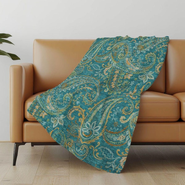 Premium Machine Washable ASB533 Teal 50 in. x 70 in. Sherpa Throw Blanket