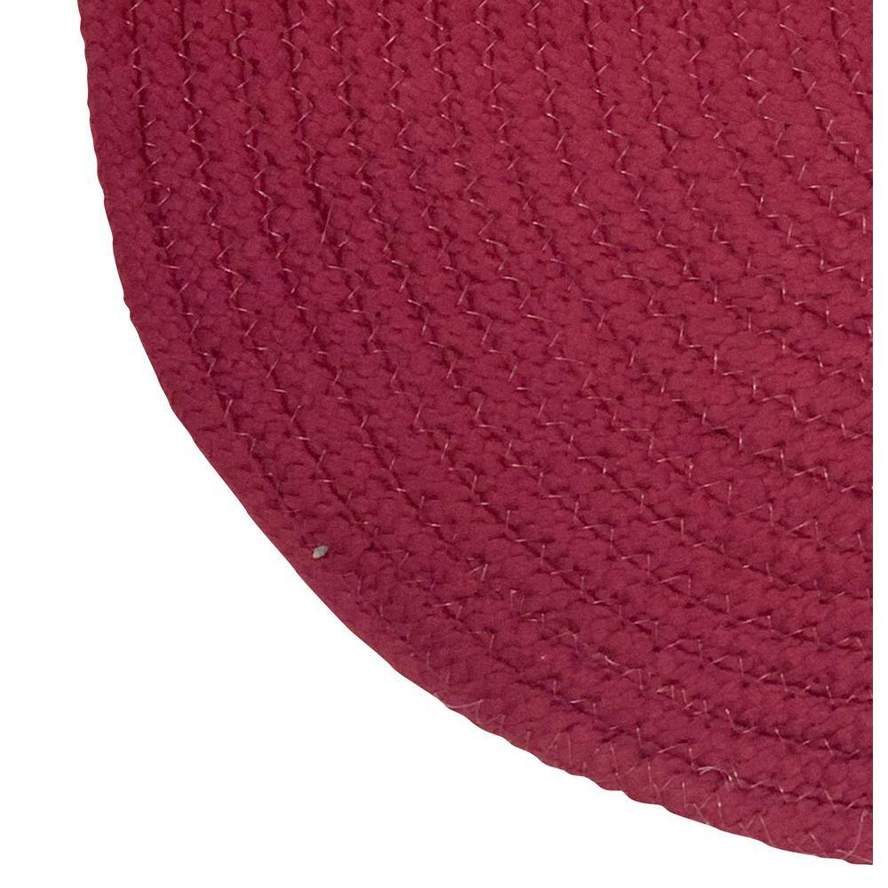 Burgundy Oval Braided Synthetic Reversible Rug 20" x 30"