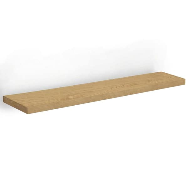 55 in.W x 12 in.D Floating Shelves,Long Wall Shelf,Rustic Wood Wall Shelves,Oak,1Pack