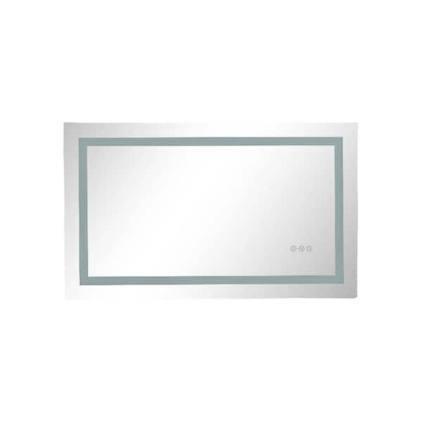 White 24 in. W x 32 in. H LED Rectangle Metal Framed Wall Mirror