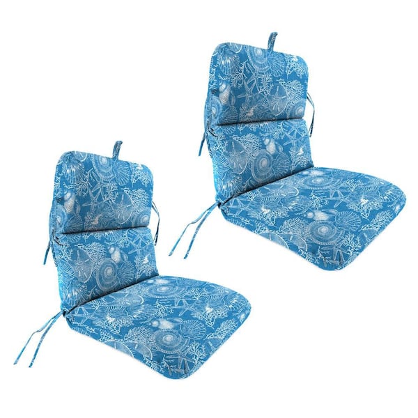 45 in. L x 22 in. W x 5 in. T Rectangular Outdoor Dining Chair Cushion in Saltwater Sky (2-Pack)