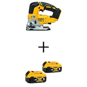 20V MAX Lithium-Ion Cordless Brushless Jigsaw with (2) 20V MAX Premium Lithium-Ion 5.0 Ah Battery-Packs