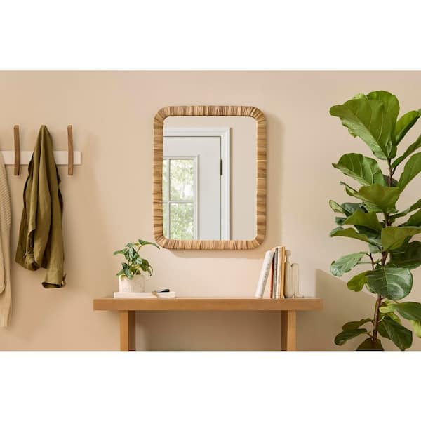 Natural Rectangular Framed Mirror (22 in. W x 28 in. H)