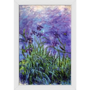 Lilac Irises by Claude Monet Gallery White Framed Nature Oil Painting Art Print 28 in. x 40 in.
