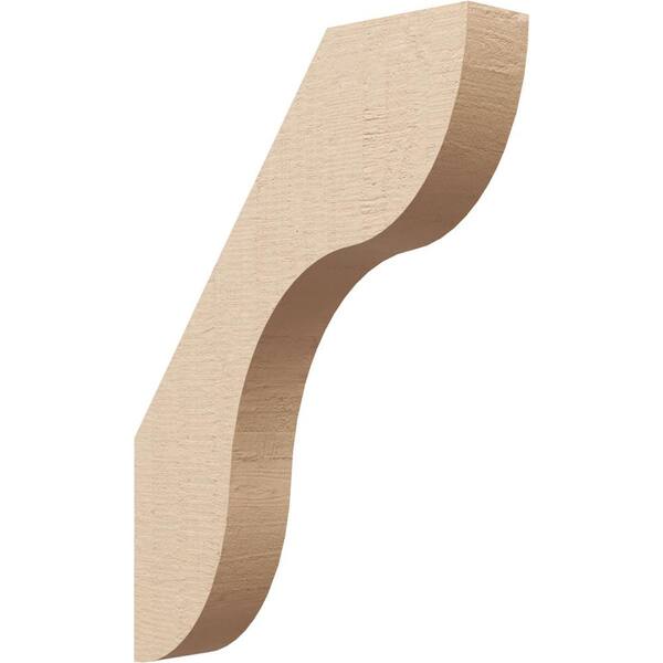 Ekena Millwork 3 in. x 22 in. x 16 in. Carmel Rough Cedar Woodgrain Timberthane Polyurethane Knee Brace, Primed